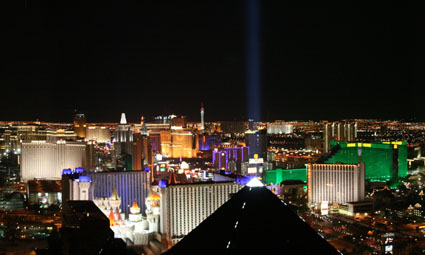 Las Vegas Strip from the Mix nightclub at THEhotel